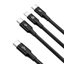 Baseus Rapid Series 3-in-1 Fast Charging Cable USB-C - USB-C/Lightning/Micro USB 20W 1.5m / black