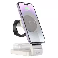 Hoco 3-in-1 15W Wireless Charger, MagSafe Compatible, CQ3, White
