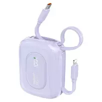 Dudao K32 22.5W 10000 mAh Powerbank with Built-in USB-C| Lightning Cable - Purple