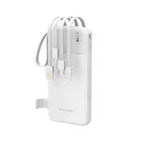 Wozinsky W11-W 10000mAh 10W Power Bank with Built-in Cables and Flashlight - White