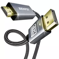 Benfei displayPort 1.2 to HDMI 1.4 4K unidirectional cable, 0.9 m, gray