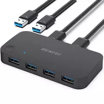Benfei 4-port USB 3.0 hub for four devices, black