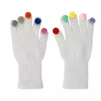 Toptel Touch screen gloves with pom poms WHITE