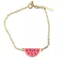 Escada Summer Limited Edition - Sorbetto Rosso, Melon, Base Metal Bracelet, 11939595, 17 cm, Gold, For Women
