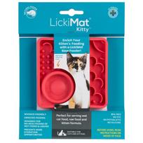 LickiMat Kitty - lėto maitinimo kilimėlis kačiukams ir suaugusioms katėms, su įmontuotu dubenėliu
