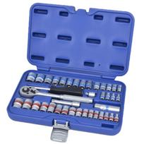 ⬡ Galvučių su raktu rinkinys 3/8" + 1/4", 40 vnt. (coliniai ir metriniai) (KR040MSA, KINGROY)
