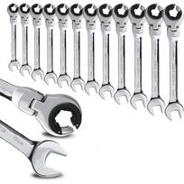 ⬡ Kombinuotas terkšlinis atviras raktas su lanksčia galva 17 mm (CL407417, CHANGLU TOOLS)