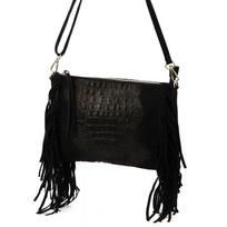 Luka 26-015 CROCO juoda odinė rankinė