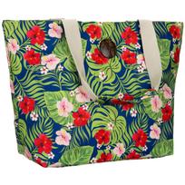 Didelė talpi moteriška shopper tipo rankinė su gėlių raštu ir patogiomis rankenomis DS46