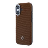 Mercedes PU Leather Wood Semi Wrap MagSafe dėklas skirtas Apple iPhone 17 Camel