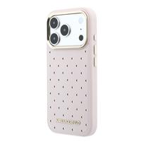 Karl Lagerfeld PU Perforated Gold Dots MagSafe dėklas skirtas Apple iPhone 17 Pro rožinės spalvos