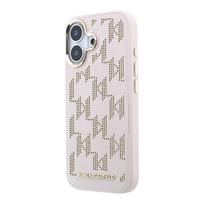 Karl Lagerfeld PU Perforated Monogram MagSafe dėklas skirtas Apple iPhone 17 rožinės spalvos