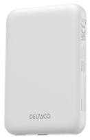 Išorinė baterija 5000 mAh DELTACO, bevielis įkrovimas, PD 20 W,magnetas,baltas / PB-Q1006 / 1903253