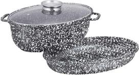 Klausberg KB-7367 kepimo indas su kepimo skarda, pilkas marmuras, 8 L
