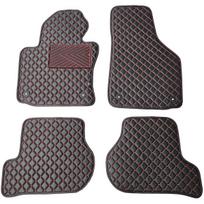 Eko odos kilimėliai QuiltyMats VOLKSWAGEN GOLF 2003-2009m. (Juoda / raudonos siūlės)