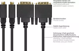 GoodConnections DisplayPort į DVI-D 24+1 jungiamasis laidas - 24K auksu dengti kontaktai - OFC - juodas - 5m