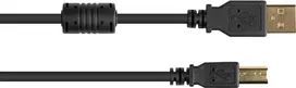 Good Connections USB 2.0 laidas Type-A į Type-B su ferito šerdimi, auksuotas, juodas, 3 m