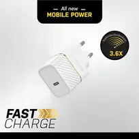 OtterBox Wall Charger 30W USB-C PD 3.0 Cloud Dust White