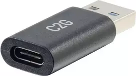 C2G USB C į USB adapteris – SuperSpeed USB adapteris – 5Gbps – USB-C moteriškas į USB-A vyrišką – USB 3.0 – Lietas – Juodas