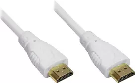 GoodConnections High-Speed HDMI Cable with Ethernet - Gold-Plated Connectors - White - 1.5m