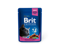 Brit Premium konservai katėms maiš. Chicken&Turkey 100g.