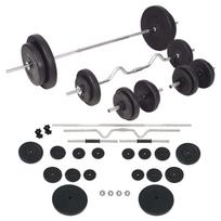 Štangos ir hantelių rinkinys, 90 kg