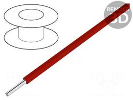 Wire | HookUp Wire Teflon | solid | Cu | 20AWG | red | PTFE | 600V | 30,5m