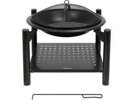 STEEL FIRE PIT W/ LOG STORE 58X58CMX55CM 99914 LUND