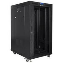 Lanberg Rack spinta 19" laisvai stovėti 22U/800x1000, FF01-8022-12BL, RAL 9004, metalinės galinės durys, 6 aušintuvai