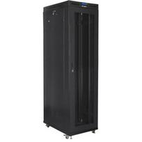 Lanberg Rack spinta 19" laisvai stovinti 47U/800x1000, FF01-8047-23BL, RAL 9004, 151kg, 47U, reguliuojami gylio bėgeliai