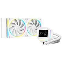 Deepcool skysčio aušintuvas LM240 WH R-LM240-WHDMMC-1, 240 mm, 66.23 cfm, Du 120 mm ventiliatoriai, ARGB apšvietimas