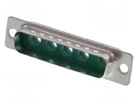 Connector: D-Sub | PIN: 5 | plug | female | straight | soldering | green