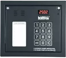 Laskomex CP-2502NR Juodas garso skydelis su mini nuomininkų sąrašu ir RFID raktų skaitytuvu