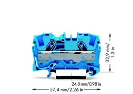 WAGO 2006-1204 Praeinanti gnybtų jungtis, Push-in CAGE CLAMP, 800 V, 41 A, 6 mm², pilka, DIN bėgelis 35