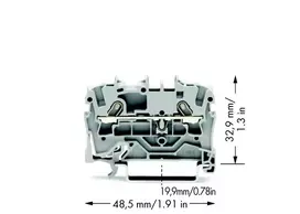 WAGO 2001-1201 Praėjimo gnybtų blokas, 1 laidininkas, 800V, 24A, 2,5mm², pilkas, Push-in CAGE CLAMP®