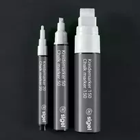 SIGEL Chalk Marker 150 Chisel Tip 5-15 mm White Wipeable 1 Piece