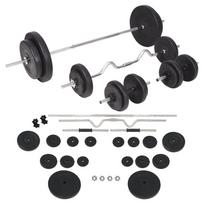 Štangos ir hantelių rinkinys, 90 kg