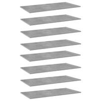 Knygų lentynos plokštės, 8vnt., betono pilkos, 80x30x1,5cm, MDP