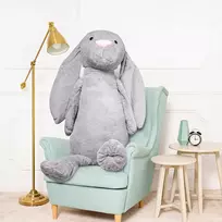 Didelis Pliušinis Zuikis, Minkštas Žaislas, 160 Cm, Pilkas, Bani