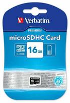 Atminties kortelė Verbatim Karta pamięci Micro Secure Digital Card Premium, 16GB, micro SDHC, 44010, UHS-I U1 (Class 10)