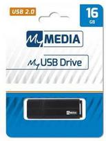 Verbatim „MyMedia“ USB atmintinė, USB 2.0, 16GB, juoda, 69261, su plastikiniu dangteliu