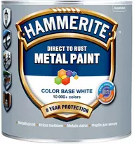 Metalo dažai HAMMERITE SMOOTH FINISH, blizgūs, baltos sp., BC bazė, 2,35 l
