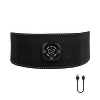 Pilvo raumenų stimuliatorius elektrinis EMS treniruoklio toneris USB įkraunamas pilvo vibracijos fitneso diržas kūno juosmuo pilvas svorio metimas black