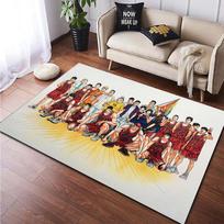 Slam dunk skaitmeninis tapybos kilimas svetainei didelio ploto kilimėlis Juodas minkštas kilimas namų dekoravimui kilimėliai Boho kilimėliai piknikas 40x60cm(15x23 in)
