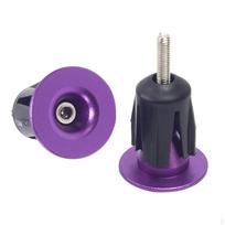 2Pcs Bike Handlebar End Plugs Bar Grip Accessories Caps for Mountain violetinė