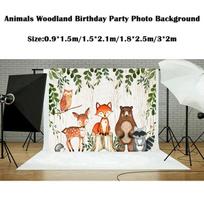 3x5ft/5X7ft/6x8ft/10x7ft Animals Backdrop Woodland Baby Shower Birthday Party Photo Background Decorate 0.9*1.5m