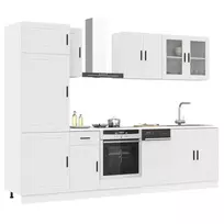 Virtuvinių spintelių komplektas, 8 dalių, Porto, balta
