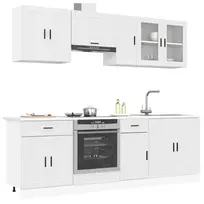 Virtuvinių spintelių komplektas, 8 dalių, Porto, balta