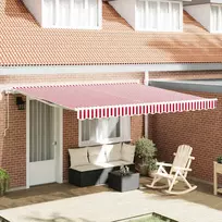 Elektrinė ištraukiama pavėsinė Raudona ir balta 400 × 350 cm