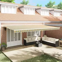 Elektrinė ištraukiama pavėsinė Žalia ir geltona 600 × 300 cm